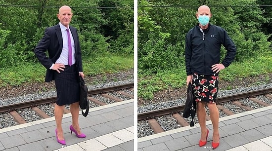 Отец троих детей каждый день ходит на работу в юбке и на высоких каблуках