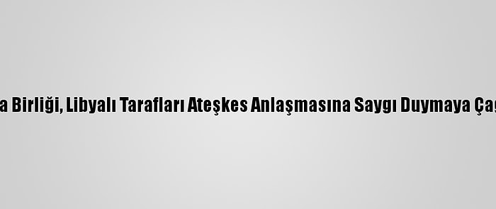 Afrika Birliği, Libyalı Tarafları Ateşkes Anlaşmasına Saygı Duymaya Çağırdı