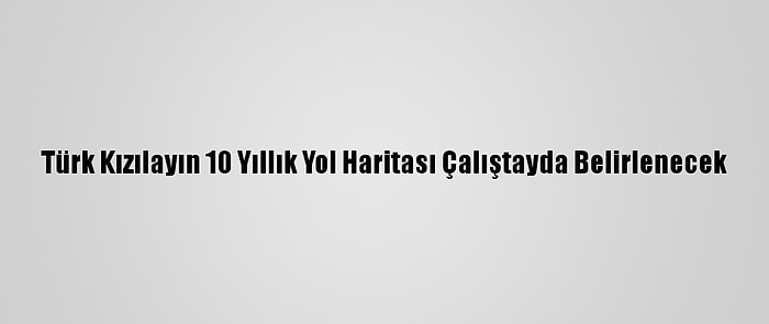 Türk Kızılayın 10 Yıllık Yol Haritası Çalıştayda Belirlenecek