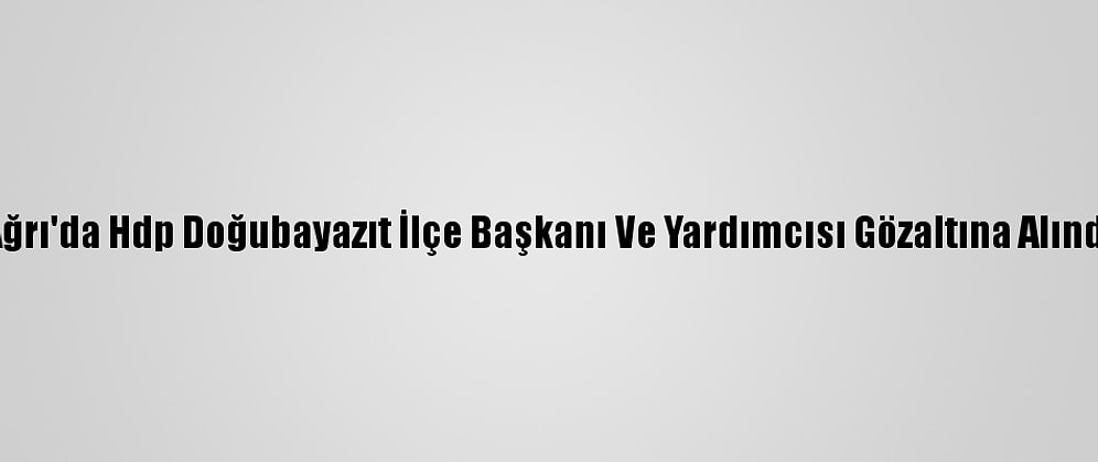 Ağrı'da Hdp Doğubayazıt İlçe Başkanı Ve Yardımcısı Gözaltına Alındı