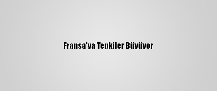 Fransa'ya Tepkiler Büyüyor