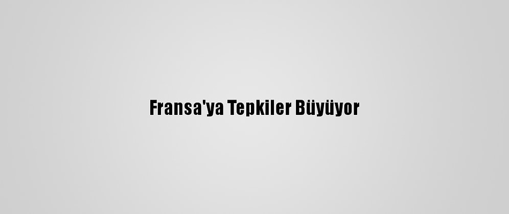Fransa'ya Tepkiler Büyüyor