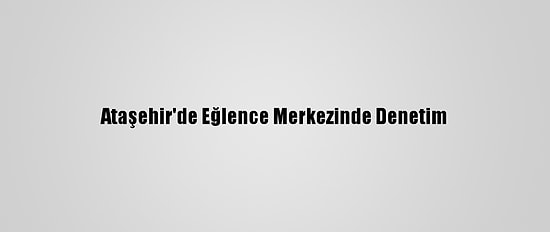 Ataşehir'de Eğlence Merkezinde Denetim