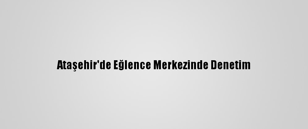 Ataşehir'de Eğlence Merkezinde Denetim