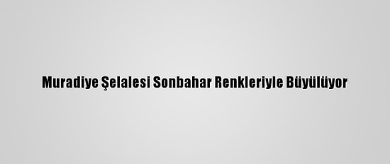 Muradiye Şelalesi Sonbahar Renkleriyle Büyülüyor