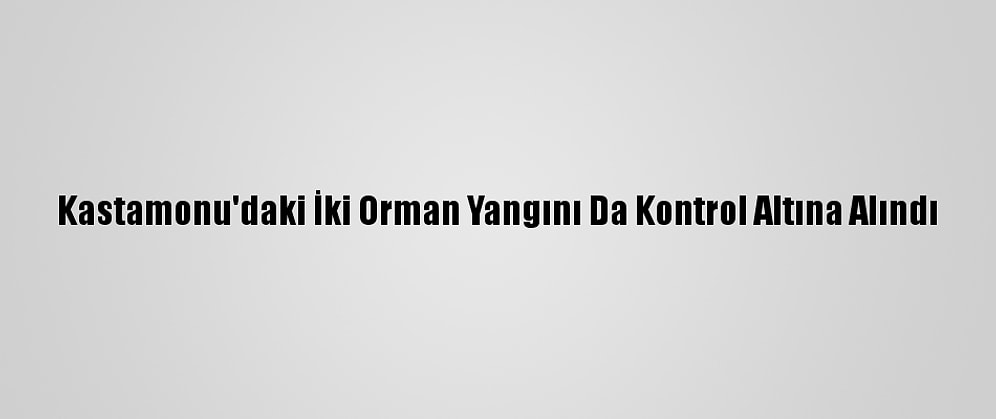 Kastamonu'daki İki Orman Yangını Da Kontrol Altına Alındı