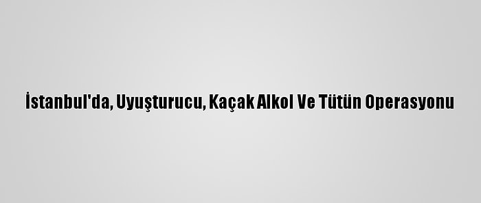 İstanbul'da, Uyuşturucu, Kaçak Alkol Ve Tütün Operasyonu