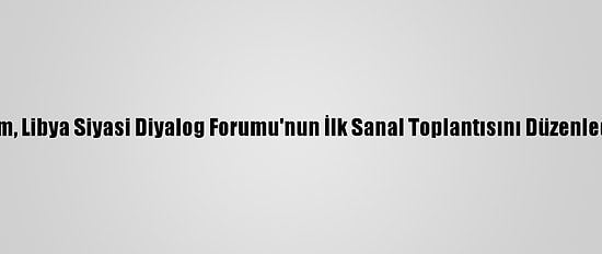 Bm, Libya Siyasi Diyalog Forumu'nun İlk Sanal Toplantısını Düzenledi