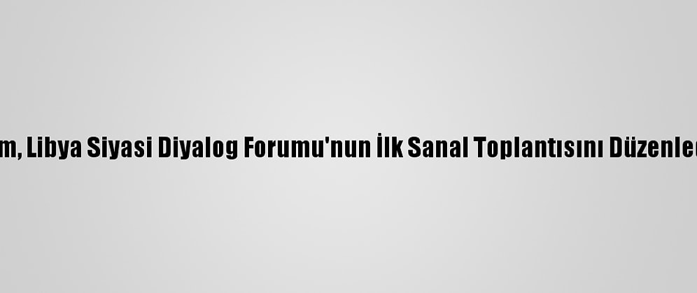 Bm, Libya Siyasi Diyalog Forumu'nun İlk Sanal Toplantısını Düzenledi