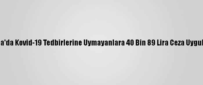 Muğla'da Kovid-19 Tedbirlerine Uymayanlara 40 Bin 89 Lira Ceza Uygulandı