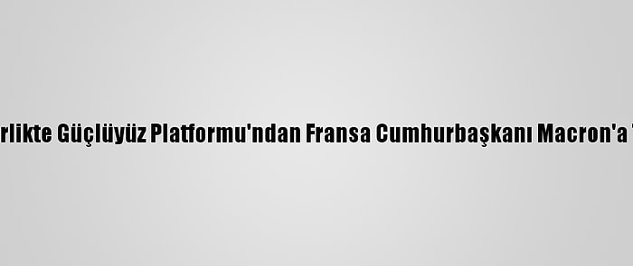 Biz Birlikte Güçlüyüz Platformu'ndan Fransa Cumhurbaşkanı Macron'a Tepki