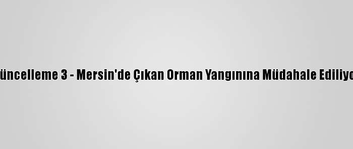 Güncelleme 3 - Mersin'de Çıkan Orman Yangınına Müdahale Ediliyor