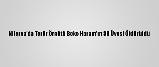 Nijerya'da Terör Örgütü Boko Haram'ın 38 Üyesi Öldürüldü