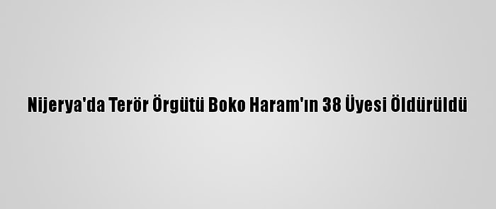 Nijerya'da Terör Örgütü Boko Haram'ın 38 Üyesi Öldürüldü