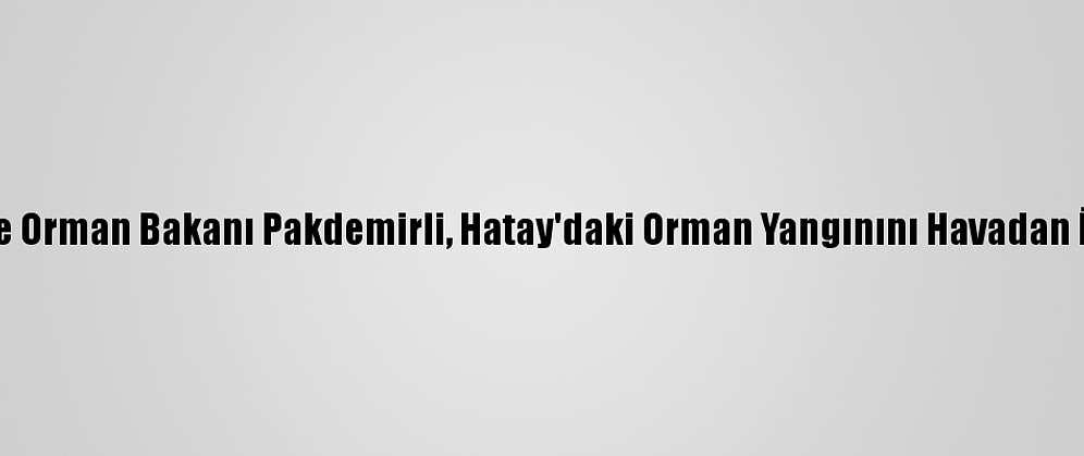 Tarım Ve Orman Bakanı Pakdemirli, Hatay'daki Orman Yangınını Havadan İnceledi