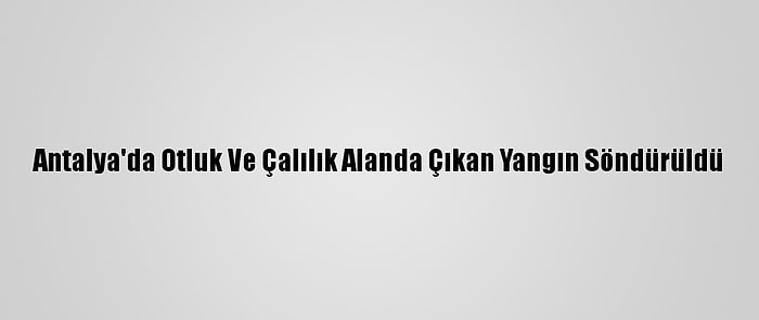 Antalya'da Otluk Ve Çalılık Alanda Çıkan Yangın Söndürüldü