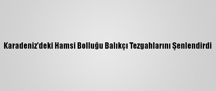 Karadeniz'deki Hamsi Bolluğu Balıkçı Tezgahlarını Şenlendirdi