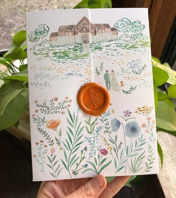 15. "Я сама сделала приглашения на свадьбу и очень довольна результатом".