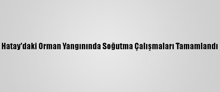Hatay'daki Orman Yangınında Soğutma Çalışmaları Tamamlandı