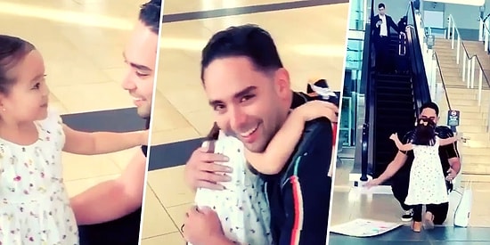 Uzun Süredir Görmediği Babasını Havalimanında Karşılamaya Giden Ufaklığın Duygusal Anları