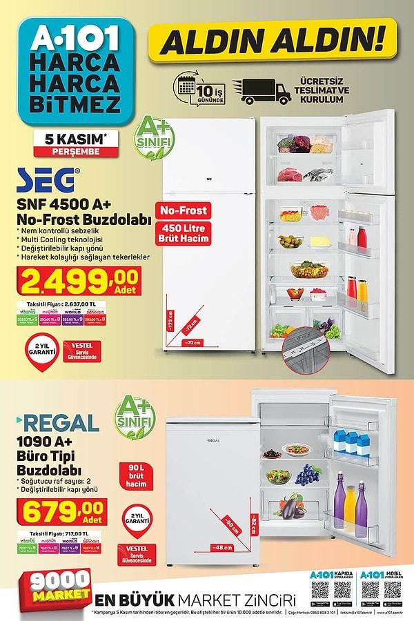 Bir buzdolabı ve bir büro tipi derin dondurucu da satışta olacak.