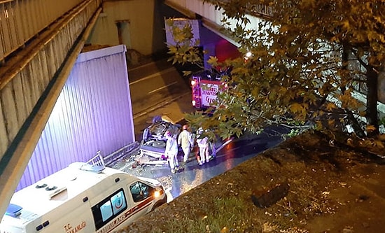 Avcılar'da Otomobil Viyadükten Uçtu: 3 Yaralı