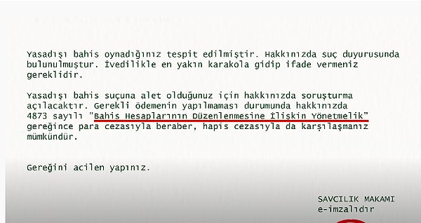 E tabii karşımızda profesyonel insanların olduğunu en başta söylemiştik. Bununla da yetinmeyip dolandırıldığını anlayan kişileri de dava açmakla tehdit ediyorlar. Süslü “Bahis hesaplarının düzenlenmesine ilişkin yönetmelik” gibi cümlelerle hazırladıkları dava kağıtlarıyla insanları korkutuyorlar.