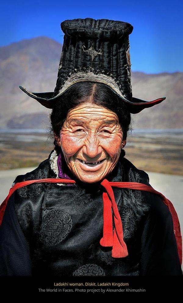 13. "Nubra Vadisi'nden Ladakh bir kadın."