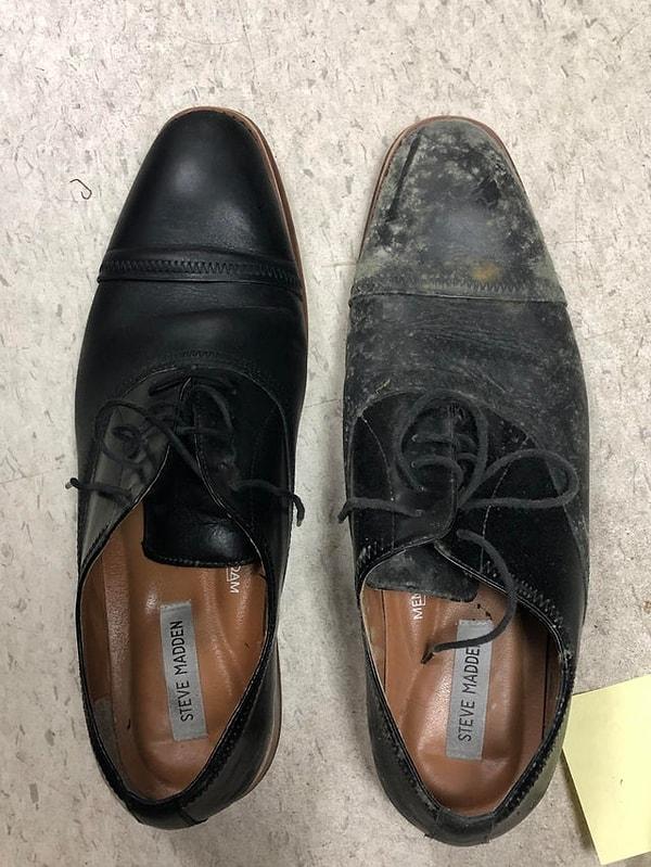 14. "Yedek ayakkabılarımı ofiste bırakmıştım. 7 ay sonra bir eşi küflenmiş."
