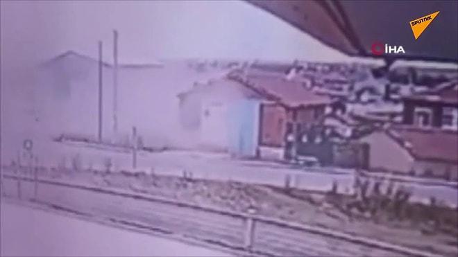 Takla Atan Araçtan Uçan Sürücü Evin Çatısına Düştü
