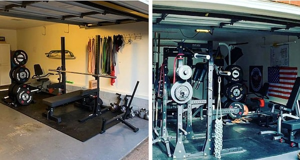 18. «Вот так изменился мой спортзал в гараже с прошлого года».