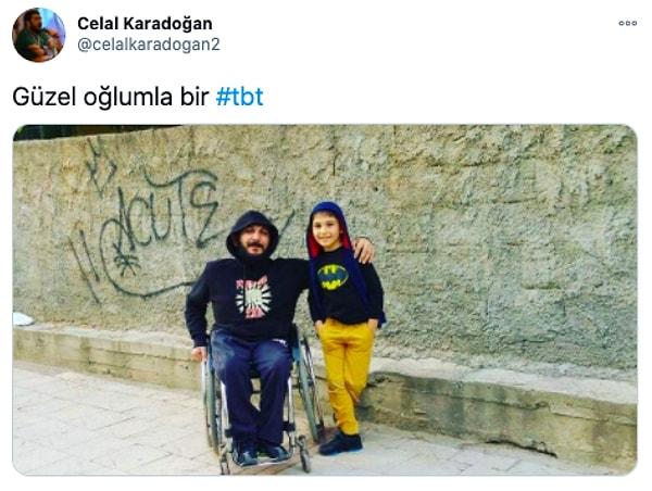 Dün Twitter'da paylaştığı tekerlekli sandalyede otururken oğluna sarıldığı fotoğrafa inanılmaz bir yorum geldi.