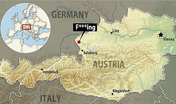 Фукинг (Fucking) - это причудливая деревушка, в которой всего 32 дома и проживает около 100 жителей.