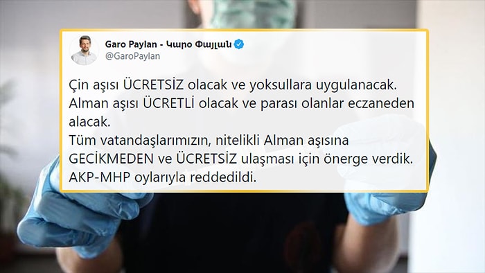 'Çin Yerine Nitelikli Alman Aşısı Ücretsiz Olsun' Önergesi AKP ve MHP Tarafından Reddedildi