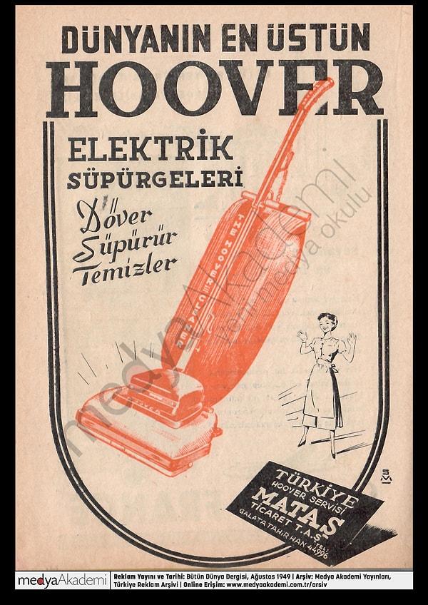 12. Hoover Elektrik Süpürgeleri, Bütün Dünya Dergisi, Ağustos 1949