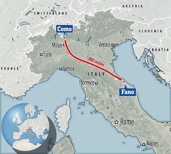 Итальянец ушел пешком за 450 км от дома, чтобы успокоиться после ссоры с женой, и был оштрафован на 400 евро за нарушение карантинного режима