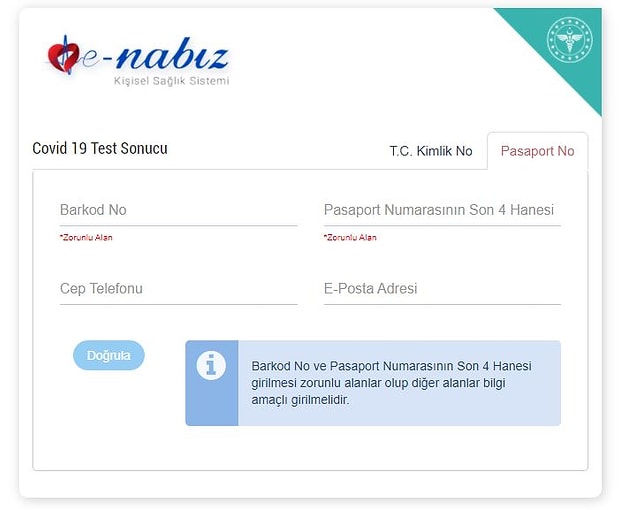 covid 19 test sonucu sorgulama nasil yapilir iste e nabiz koronavirus test sonucu ogrenme ekrani covid 19 test sonucu sorgulama nasil yapilir iste e nabiz koronavirus test sonucu ogrenme ekrani