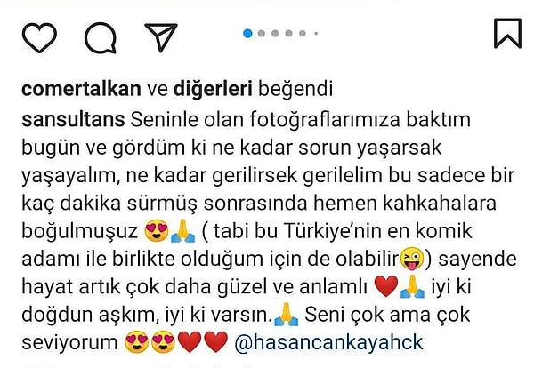 Hasan Can Kaya'nın sevgilisi Sultan San, Instagram'da işte böyle kutladı bebişinin doğum gününü.