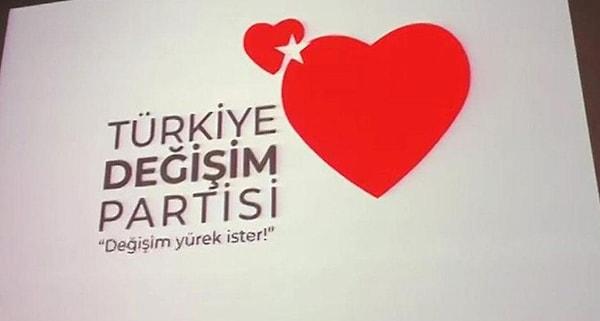 Sarıgül’ün partisinin ismi Türkiye Değişim Partisi oldu. Logosunda ise iki kalp ve kalpleri bağlayan bir yıldız yer alıyor.