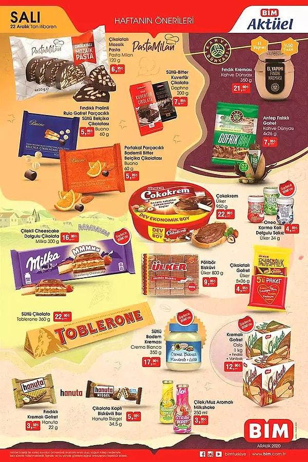 Yılbaşı yaklaşırken çikolata ve benzeri ürünler güzel fiyatlarla BİM'de olacak.