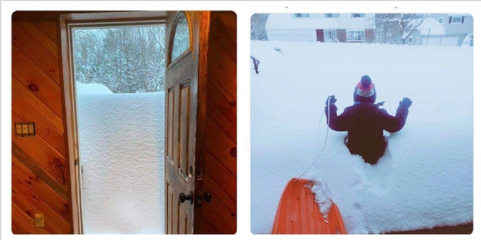В Бингемтоне недалеко от Нью-Йорка выпал снежок под Рождество...вернее целая тонная снега! (28 фото)