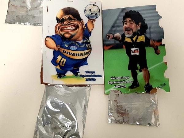 Bagajlardan Arjantinli futbolcu Maradona'ya ait küçük tablolar çıktı