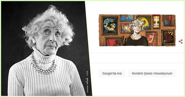 Google ünlü ressam Aliye Berger'i 117. yaş gününde Doodle yaptı.