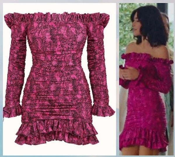 4. Bu yılan desenli elbise de zaten en çok yılan Şahika'ya yakışırdı. Naia marka elbisenin fiyatı 545 TL.