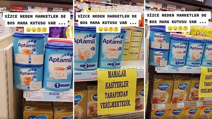 Görüntüler Yok Artık Dedirtti: Mamalar, 'Çalınmasın Diye' Raflara Boş Kaplarda Konulmuş