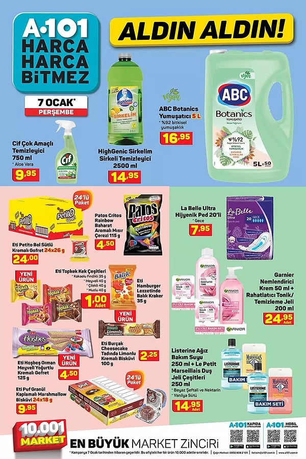 5 Litre ABC Botanics Yumuşatıcı 16,95 TL.