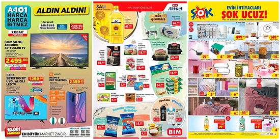 İndirim Günleri Başlıyor: A101, BİM ve ŞOK Aktüel Ürünler Listesinde Bu Hafta Neler Var?