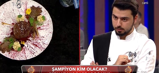 Canlı yayında 1 saatlik sürede son yemeklerini yapan yarışmacılardan Serhat "Benim Hikayem" adını verdiği tabağı yaparken,