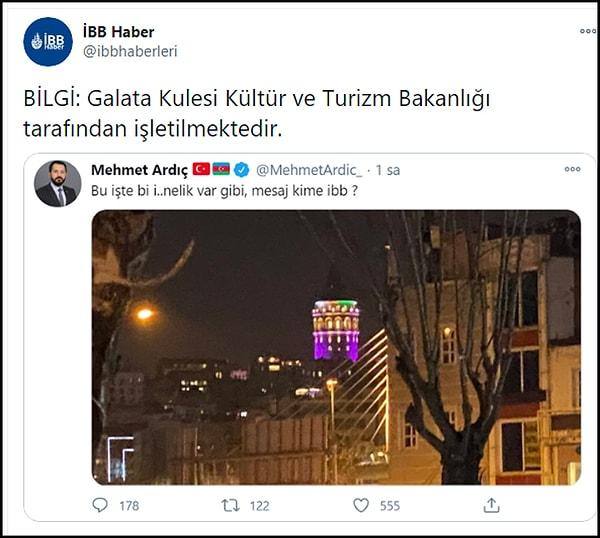 İstanbul Büyükşehir Belediyesi'ni zor durumda bırakacağını düşünen Ardıç'a yanıt Twitter'daki İBB Haber hesabından geldi. 👇