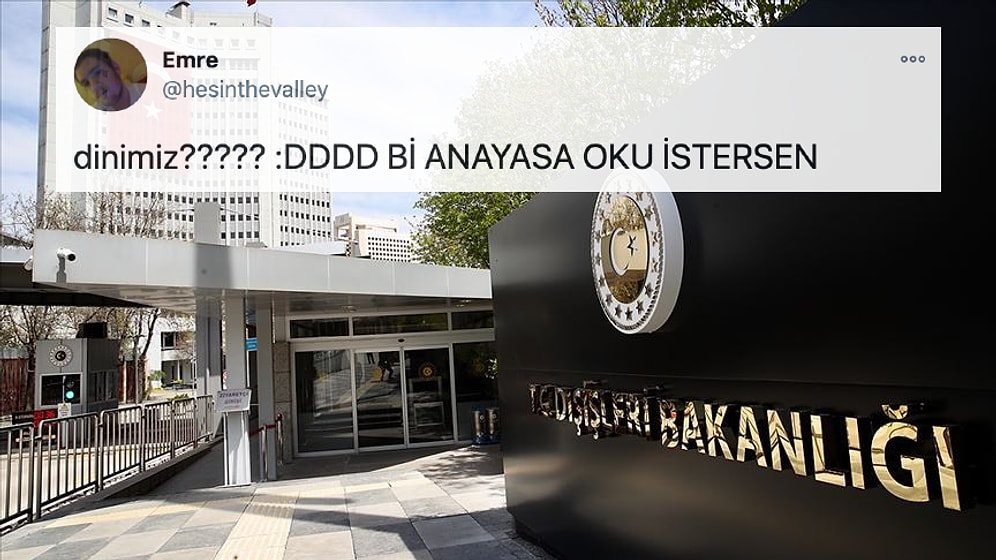 Dışişleri Bakanlığı'nın Açıklaması Sosyal Medyanın Gündeminde: 'Dinimiz?'